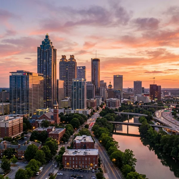 Atlanta Georgia skyline at dusk