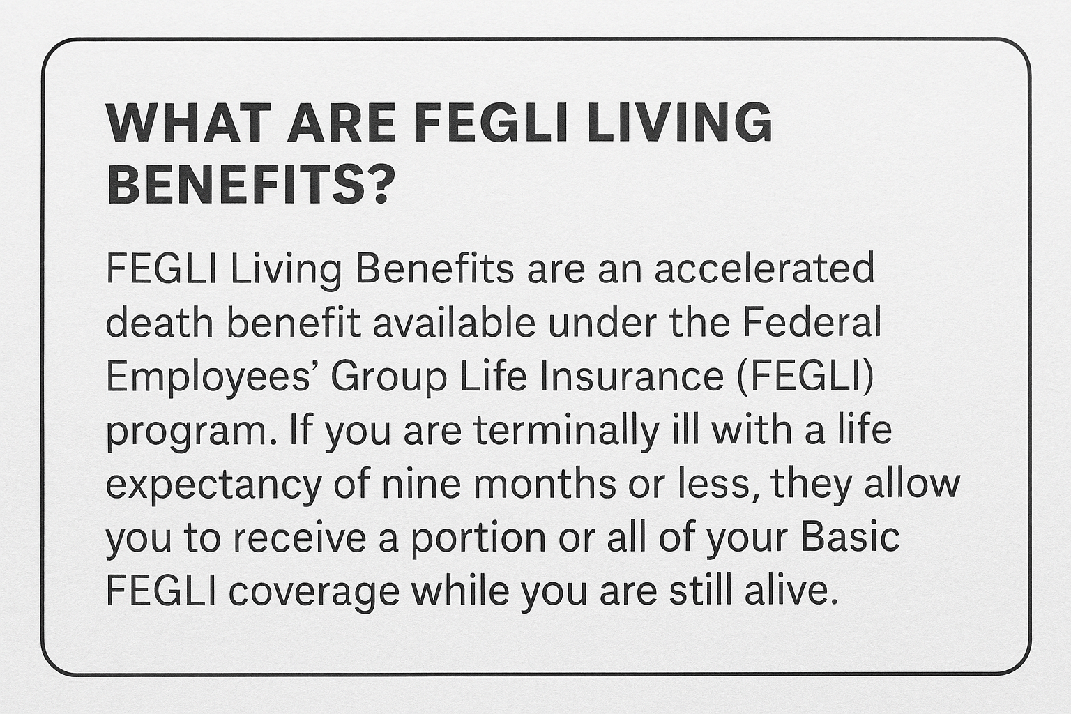 FEGLI Living Benefits Infographic - Beneficiary Guide