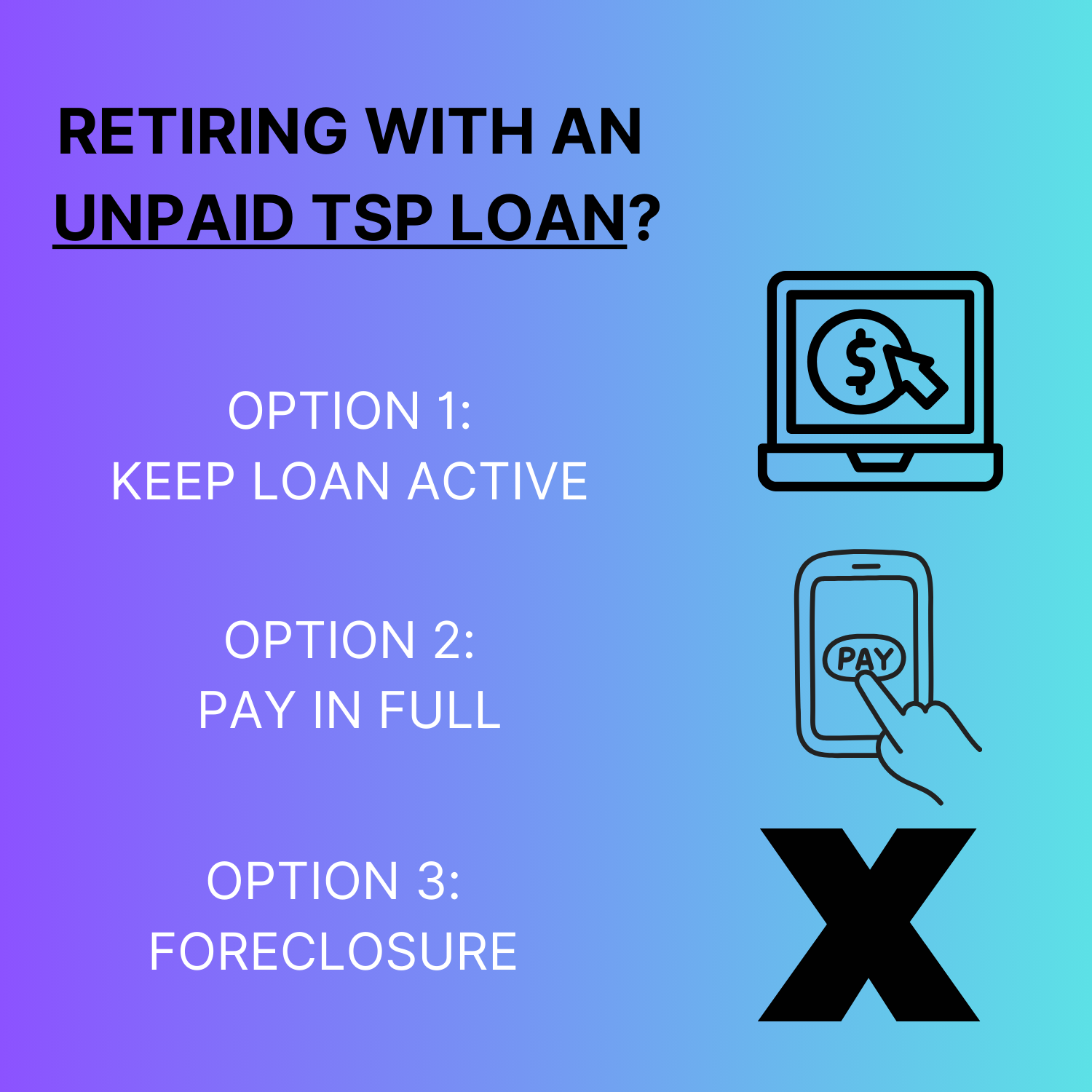 infographic: options for paying TSP loan after retirement