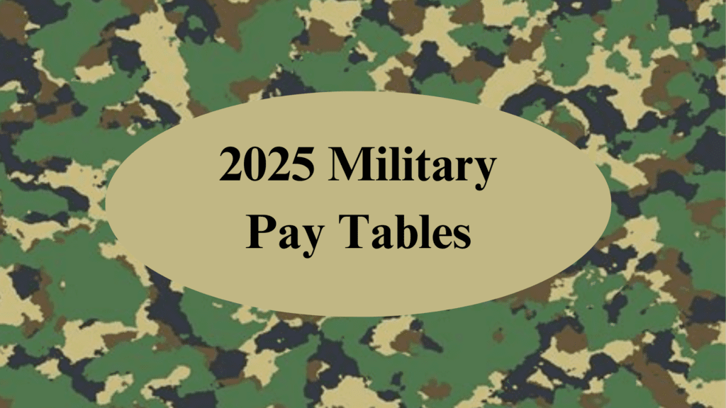 2025 Military pay tables and pay raise